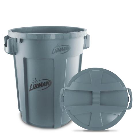 Trash can with lid